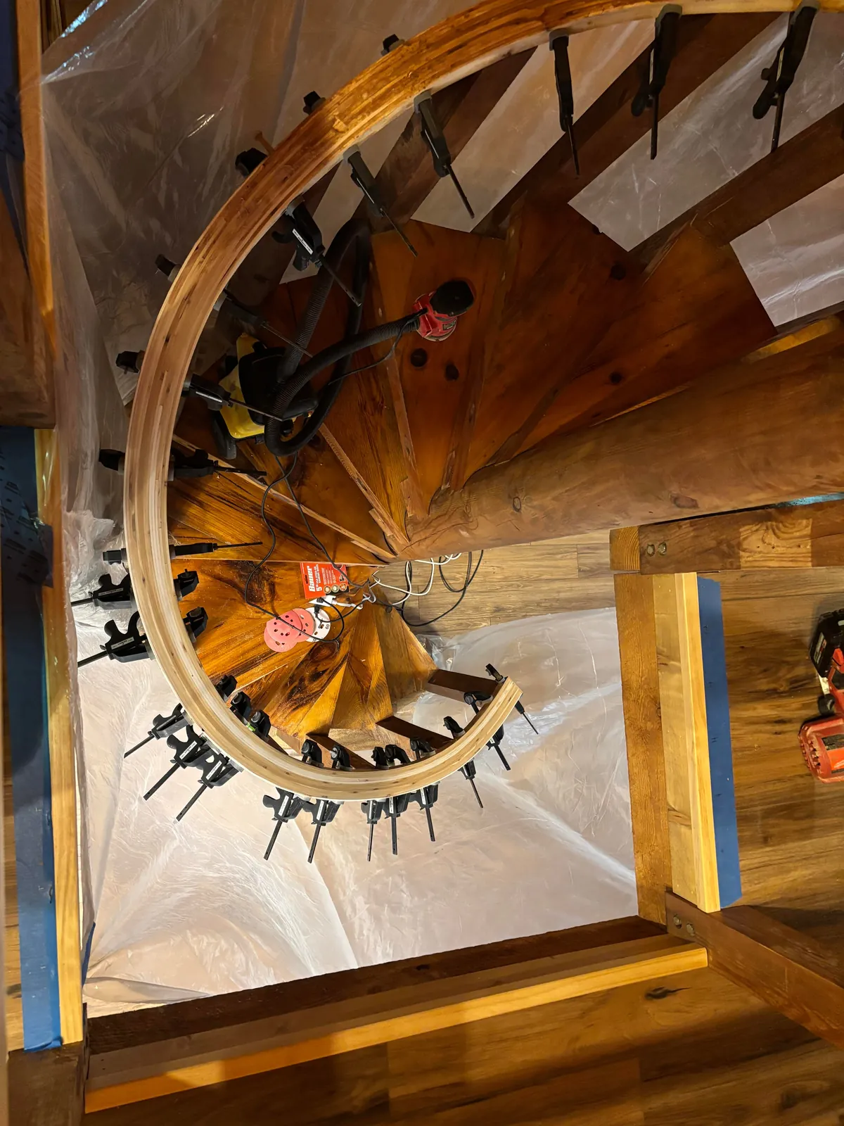 Made a spiral staircase railing for my cabin