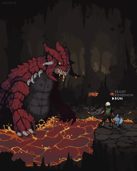 Groudon, Pixelart using Aseprite &amp; Mouse, made by me.