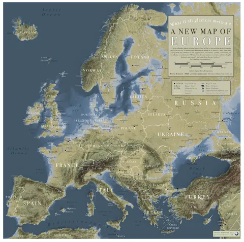 Europe if all the glaciers melted – new cities, canals, ports and borders [OC]