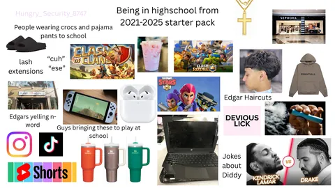 Being in highschool from 2021-2025 starter pack