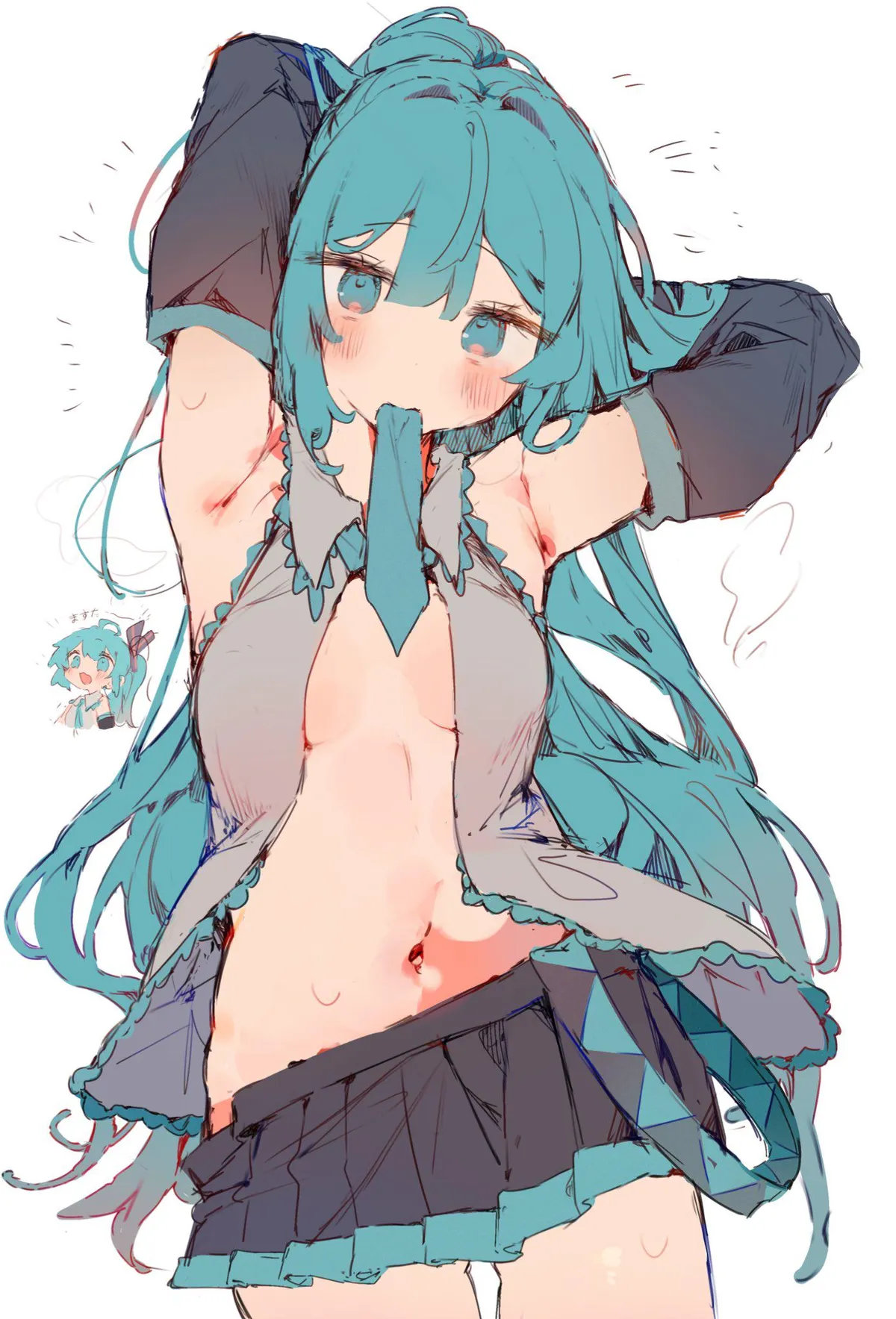 Miku's shirt opened (@Bunch_1123) [Vocaloid]
