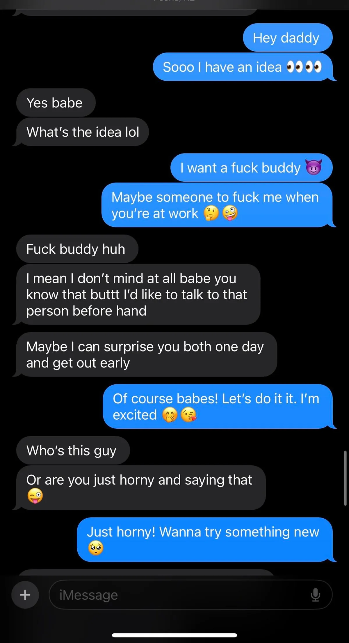 I think I’ll be a good wifey if I fulfill his fantasy right?:) Trying to decide what shorts I should wear for him is the hard part 😜😍🤤