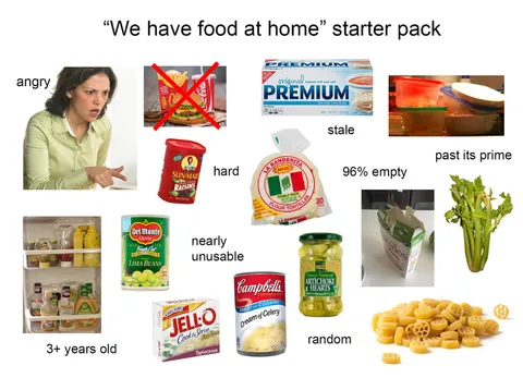 "We have food at home" starter pack
