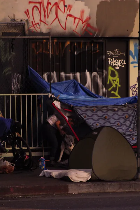 tried to capture the mood outside Kamala Harris’ book tour stop in Los Angeles on Monday [OC]