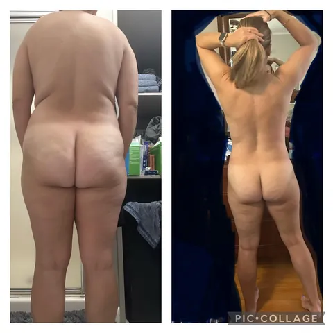 42F, 5’3”  153 lbs. Been working on weight loss. Here are some before and current from front and back.