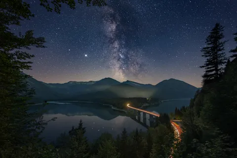Milky way rising above the German alps - Looking for feedback on the editing and blending