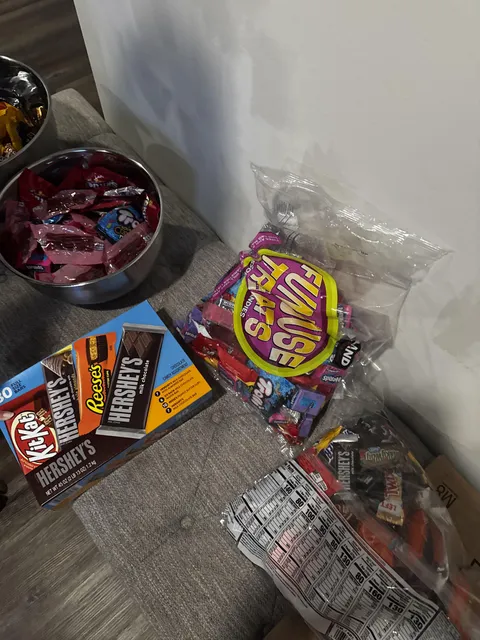 This is the first Halloween with my girlfriend and I living together and she was excited for us to give out candy together. We had 2 kids ring the doorbell. $60 worth of candy 