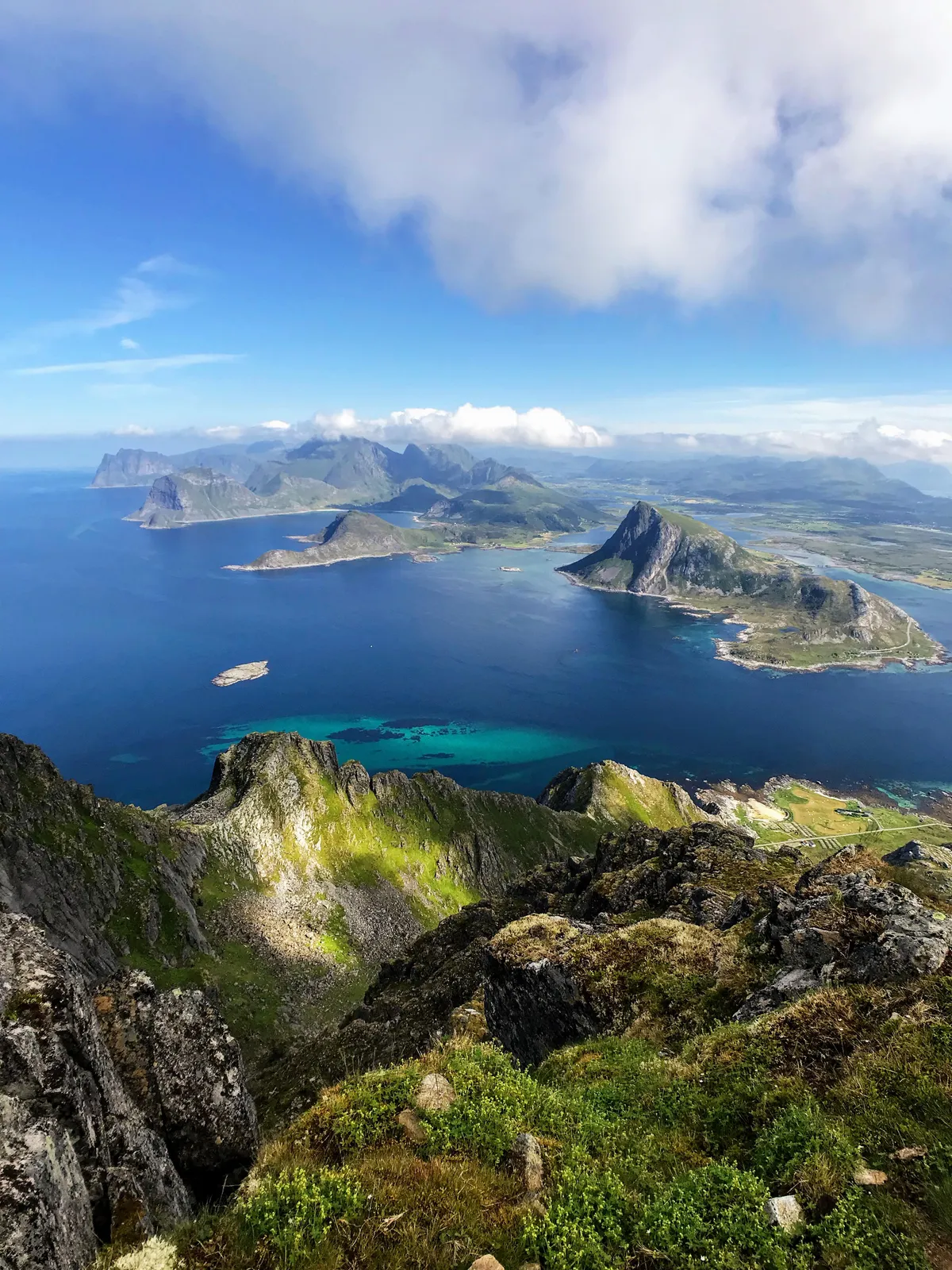 Stornappstinden, Lofoten Islands, Norway. I 'Hiked' up here with a group of 30 middle-aged Norwegians and had to RUN to keep up! Worth it.