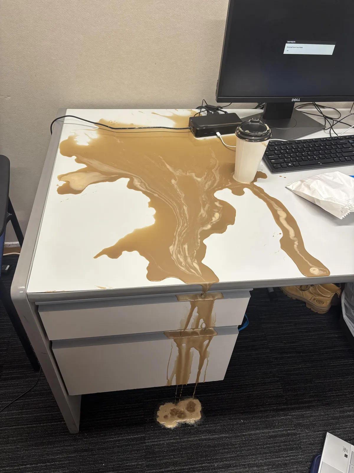 Coffee lid was not on properly this morning 🥲