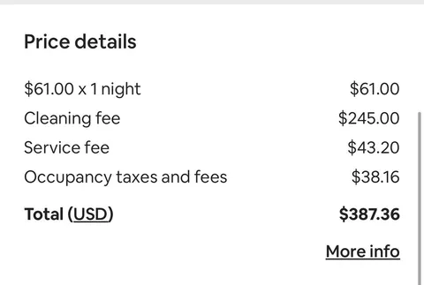 “Stay here for $61”