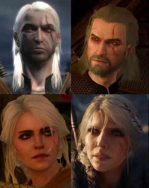 Evolution of Geralt and Ciri in the Witcher series