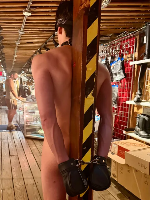 Went to Leather Man NYC today to get sized for my first new cage in years… how it ended
