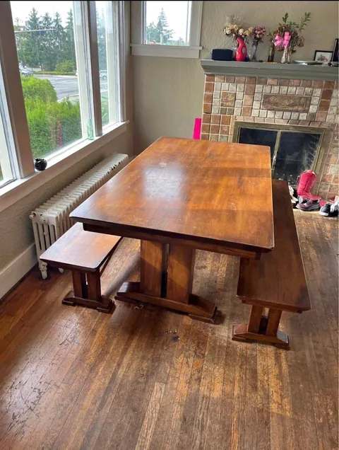Sanded and poly’d a $50 table (and a chair to match)