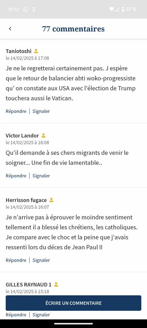 La charité chrétienne à l'oeuvre dans les commentaires du Figaro