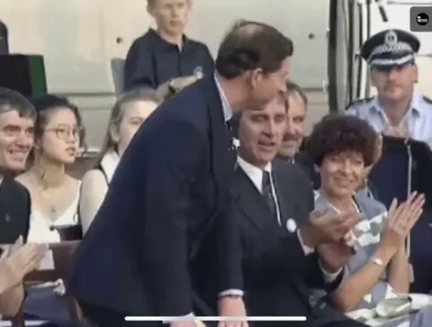 Prince Charles in 1994 looking mildly perturbed as he narrowly avoids assassination