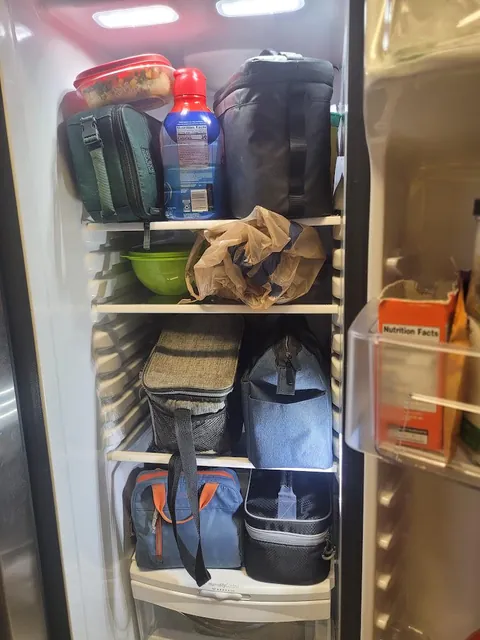 The refrigerator in my office most mornings