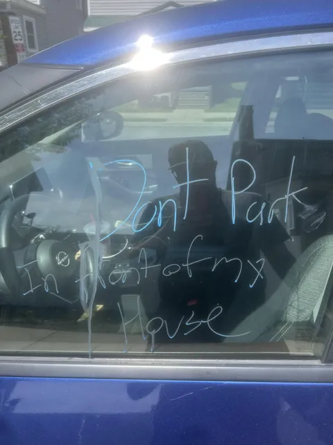 It’s a public road with street parking and they were parked in front of my house so I parked in front of them…