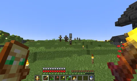 [Java 1.21.3] Why do pillagers do this? They can 100% see me. They turn their heads when I move. Why don't they attack?