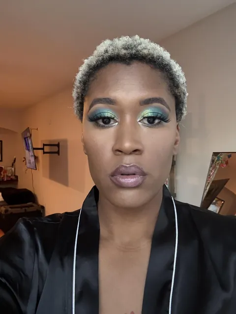 First time trying blue and green eyeshadow!
