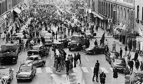 September 3, 1967: Sweden switched from left-hand traffic to right-hand traffic