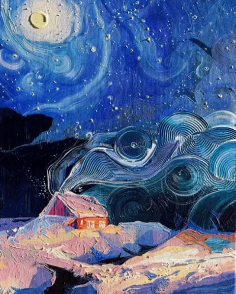 “Bedtime Stories” painting by atrusovaartist