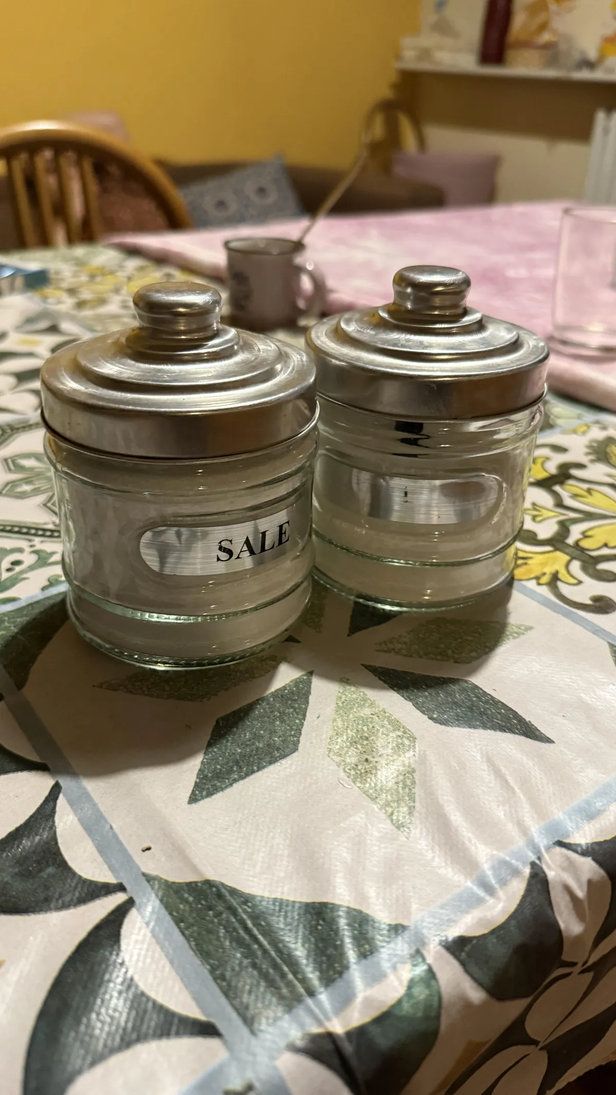 My gf has two almost identical containers in her pantry. One says salt and the other is faded.  Just put the other one in my coffee and turns out it’s also salt 😑