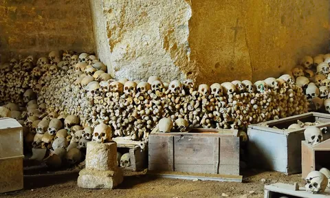 The ossuary at Cimitero delle Fontanelle