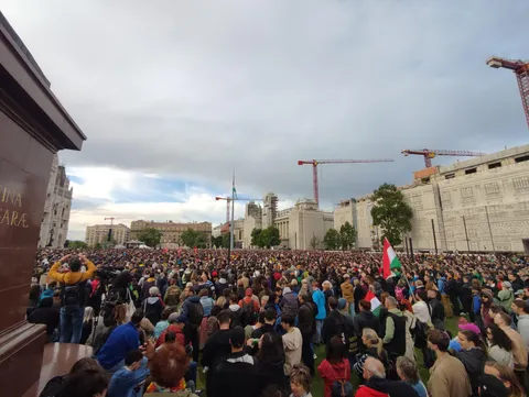 Today's protest in Hungary, against the newest anti-media bill