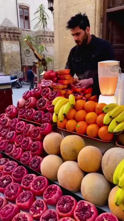 This heavenly elixir of pomegranate juice in the streets of Baghdad, Iraq.