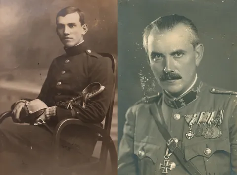 My great-grandfather at the start of ww1 and ww2. 1914 and 1940