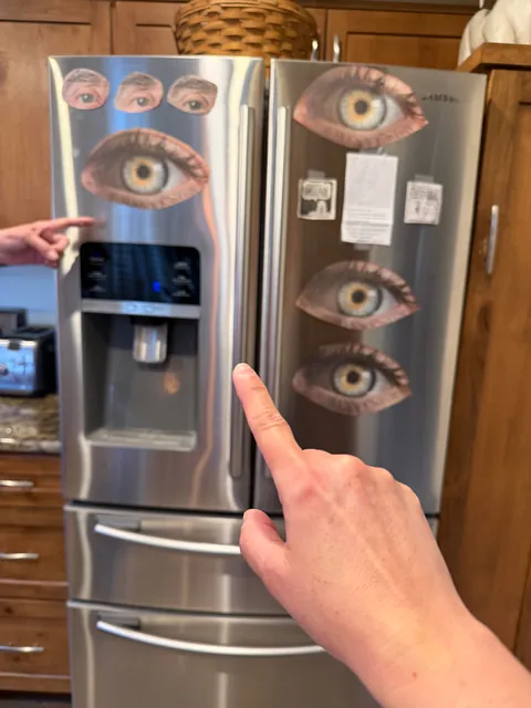 Every time I go to my mother’s house she has more eyes on her refrigerator