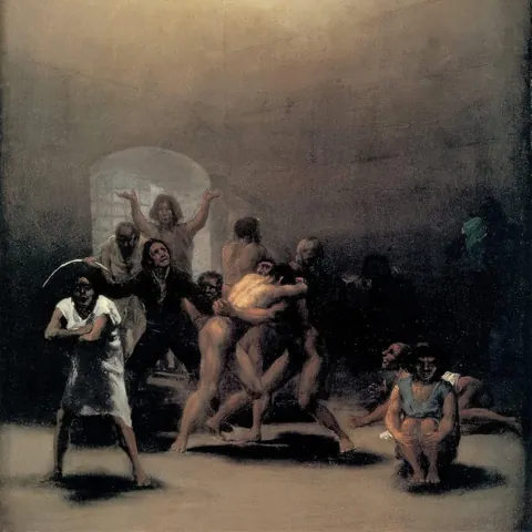 Yard with Lunatics, Oil Painting by Francisco de Goya, 1794.