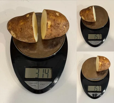 I cut a potato exactly in half.