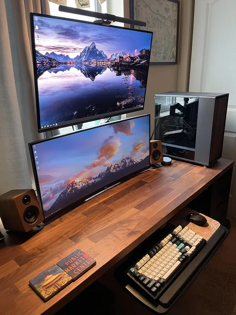 My walnut and black battlestation is finally done