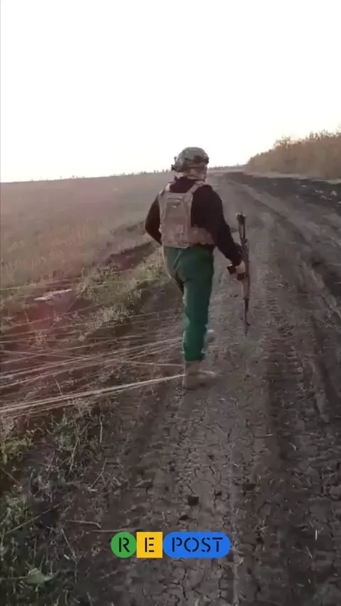 Fields covered with fiber optic cables on the front lines