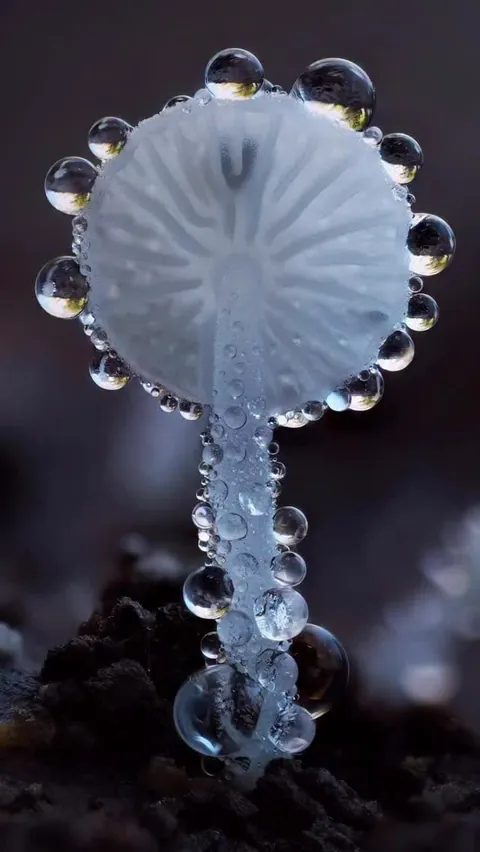 🔥 A few tiny Dewdrop Bonnet mushrooms (Hemimycena tortuosa) 🔥