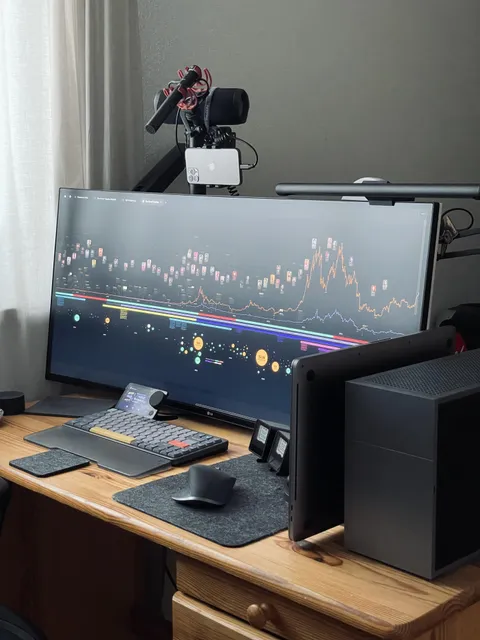 Here’s my unfinished WFH mac &amp; pc setup. Had big plans, but then got fired lol.