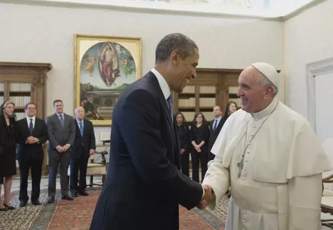Pope Francis &amp; Barack Obama on March 27 2014, where their talks focused on U.S.-Cuban reconciliation