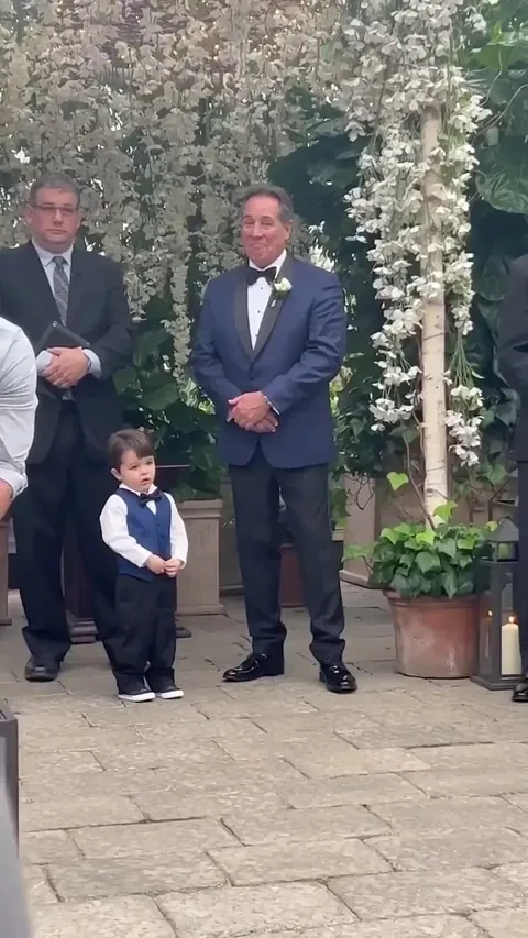 The moment a toddler realizes the bride is his mom!