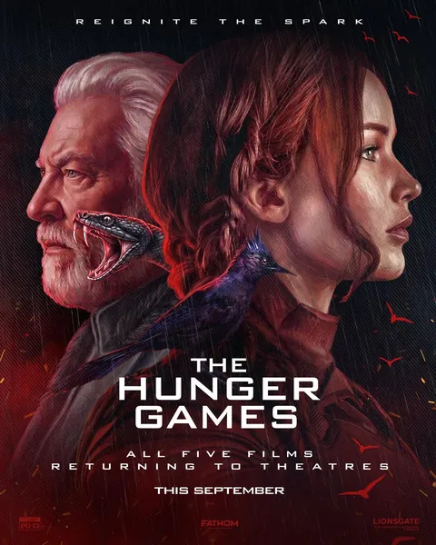 Official Poster for ‘The Hunger Games’ - All Five films coming back in theaters this September.