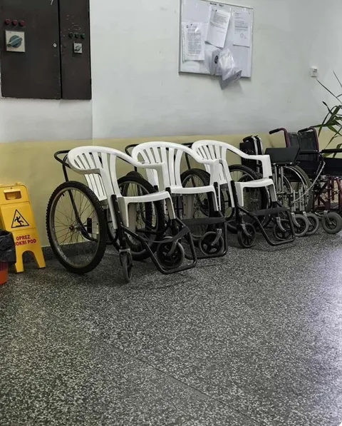 Wheelchairs in Bosnian  hospital