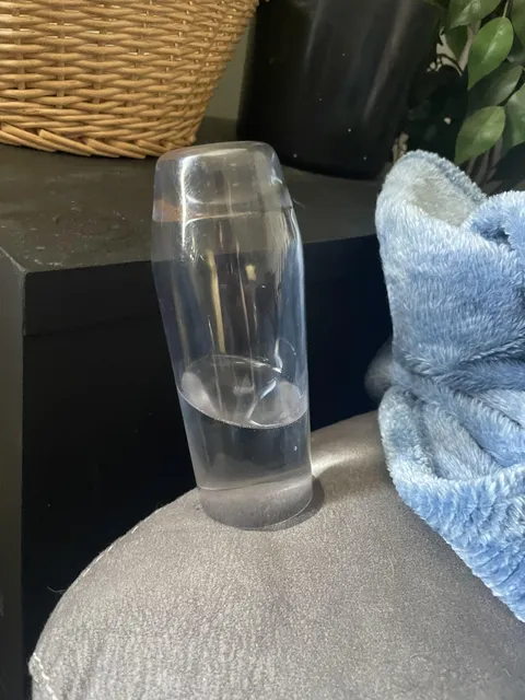 My knocked-over glass of water landed perfectly upside down without spilling