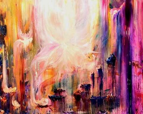 Acrylic dream worlds painted from imagination