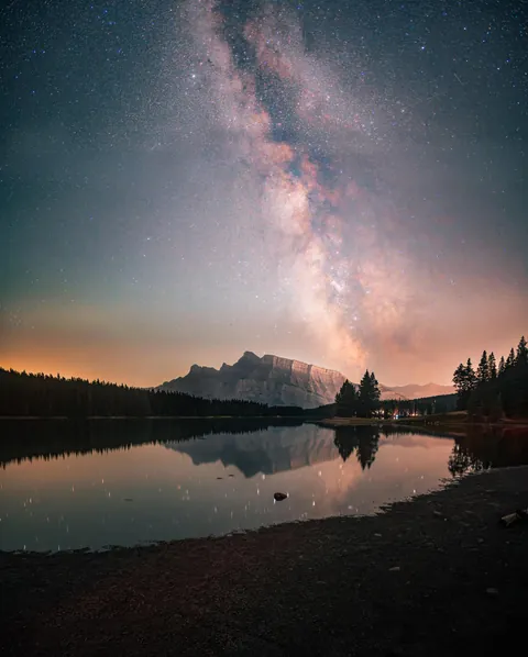 ITAP of a mountain underneath the Milky Way