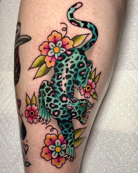 sick ass (girly) panther tattoo made by me 🌸 [IG: alexfarsalla]