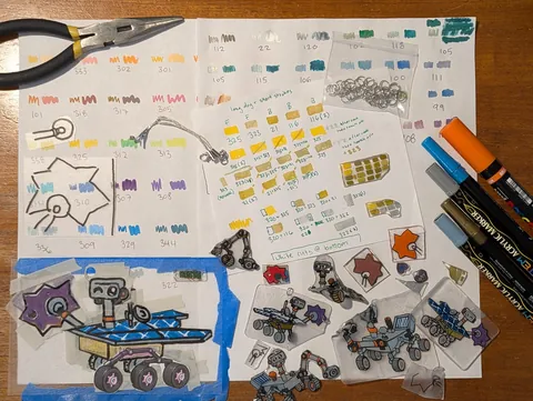 After 50+ hours over two months, the NASA Mars Rover family charms are complete.