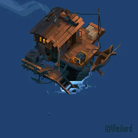 Ocean Shelter (Aseprite, 160x160)