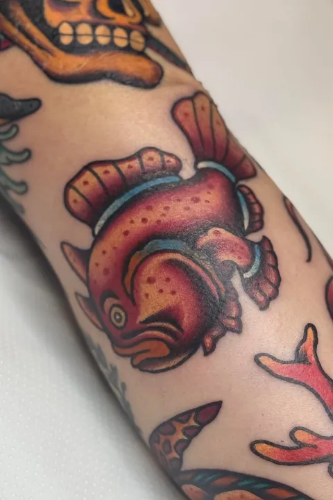 Nautical sleeve by Theo Koronidis at Lazy Bones Tattoo Studio, Thessaloniki, Greece