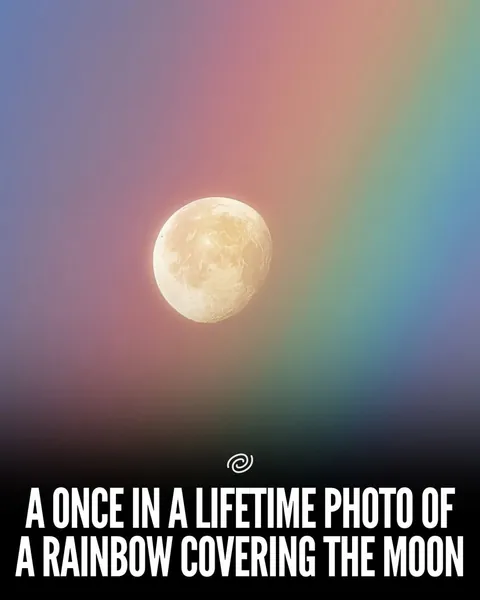 Moon and rainbow in harmony