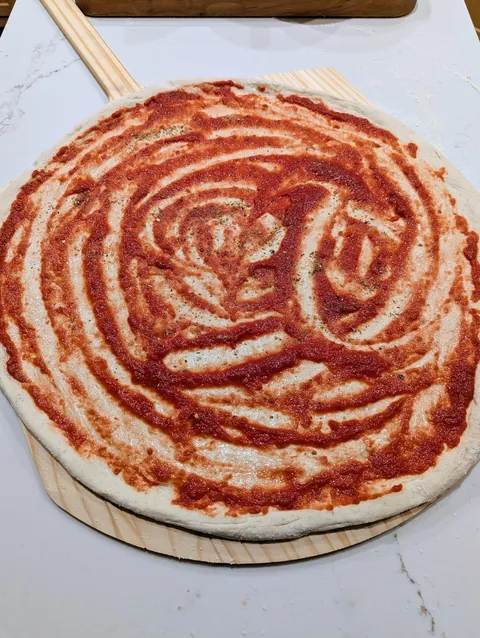 [homemade] 20" NY Style Pepperoni, Jalapeno and Onion